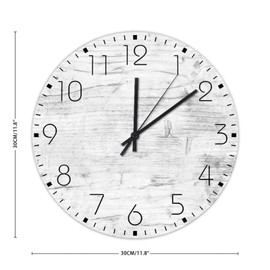 Autravelco Silent Wall Clock Silent Non-Ticking Large Numbers Battery Operated Wood Grain Shabby Chic Design Modern Wall Clocks Shiplap Coffee Decor for Nursery Cafe Shop Art Room 12 Inch