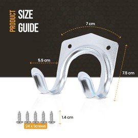 12 Pack Tool Garage Hooks Garden Tool Storage Organiser Heavy Duty Hooks for Hanging Ladder, Ropes, Garden & Garage Tools