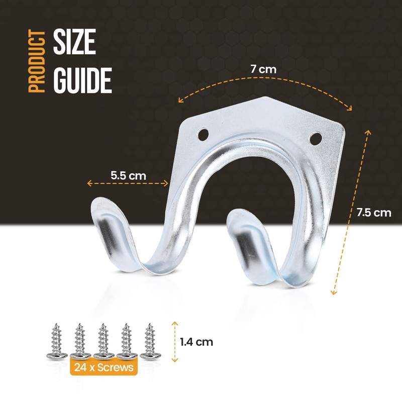 12 Pack Tool Garage Hooks Garden Tool Storage Organiser Heavy