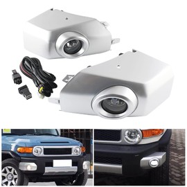 Front Bumper Fog Lights 3000K Clear Lens Fog Lamps for 2007-2014 Toyota FJ Cruiser