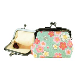 (0222) Unin Fiber, Made in Japan, Futagoshi Crepe, Japanese Pattern, Balls, Cherry Blossom, Green