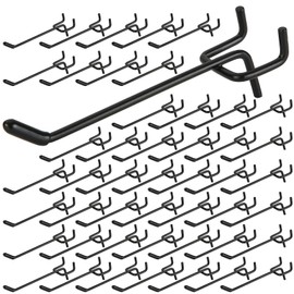 RILIHII 3.9 inches (10 cm) Perforated Board Hook Set, Rubber Included, T-Shaped, Thickness: 0.2 inches (5.5 mm), Compatible with Boards, Hole Pitch, 1.0 inches (25 mm), Hole Diameter, 0.2 inches (5 mm), Dedicated Fixing, Fastening, Metal Fittings, Punchi