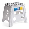 Korpai 13" Folding Step Stool for Adults and Kids Holds Up to 300 lbs ,Non-Slip Folding Stools with Portable Handle, Compact Plastic Foldable Step Stool for Bathroom,Bedroom, Kitchen,White,1PC