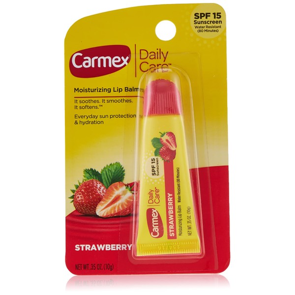 Carmex Daily Care Lip Balm Strawberry SPF 15 0.35 oz (Tube in Blister Pack)