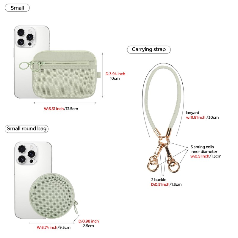 GIVLEFLY 2PCS Mini Mesh Pouch Set for Women, Small Pouch