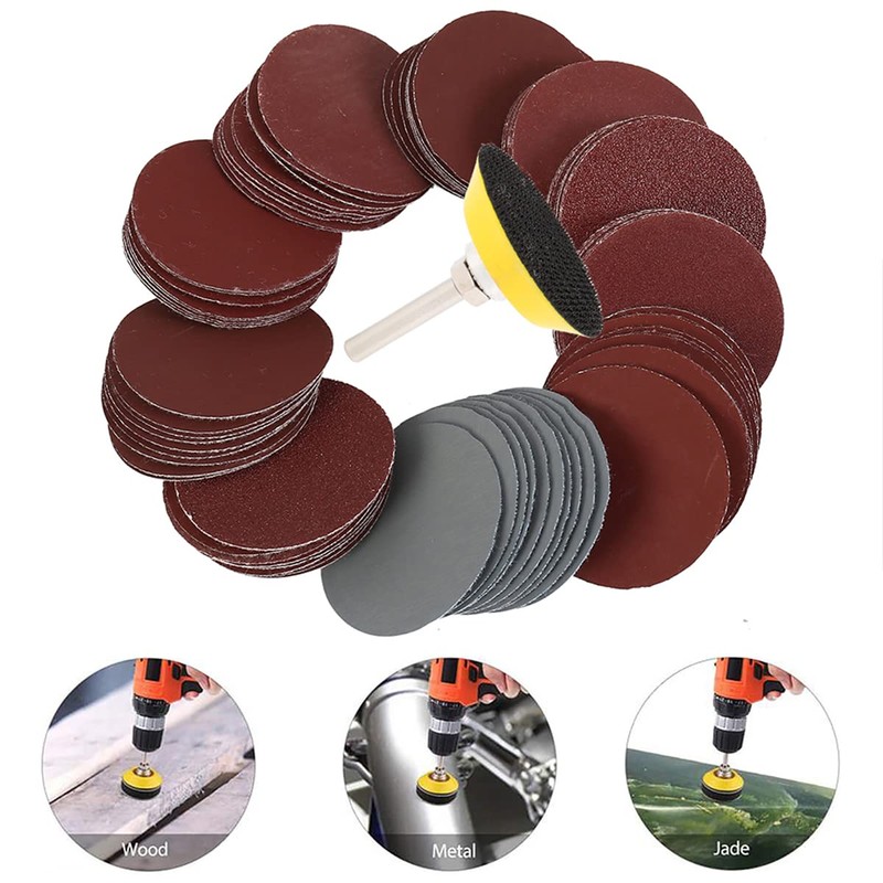 100pcs 2 Inch Sanding Discs Pad 80-3000 Grit Sandpapers with