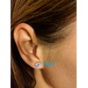 5 Pairs of Surgical Stainless Steel Aurora Borealis Crystal CZ