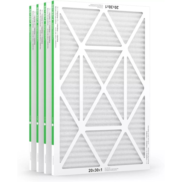 TRIGHTFILTERS 20x30x1 Air Filter 4 Pack MERV 8 Pleated HVAC