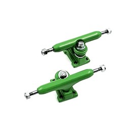 SPITBOARDS 32 mm Fingerboard Pro Trucks by, Real Lock Nuts, Single Axis, Kingpins, Rubber O-Ring Urethane Bushings, Optimised Hanger, Width 32 mm for Fingerboard Tuning & Assembling (Green)