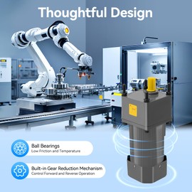 Lidhujnk 250W 110V AC Gear Reduction Motor, Electric Gear Motor with Speed Controller, Variable Speed Motor with Gearbox, Reversible Gear Motor with Control Box