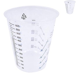 CANOPUS Paint Mixing Cups Pack of 25, 600 cc, 1 Pint, Heavy Duty Disposable Multipurpose Plastic Cups, Plastic Graduated Cups Disposable Plastic Mixing Cups for Automotive and Art Projects