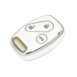 OFFCURVE Compatible Honda 3 Button Keyless Key Case, Accord Fit, Civic Odyssey CR-V Stream Dedicated Key Cover, Stylish, Protection, Good Texture, Premium TPU, Scratch-Resistant, Fall Off, silver
