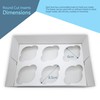 R&J 4 Pack - 6 Hole Cupcake Boxes, White Bakery
