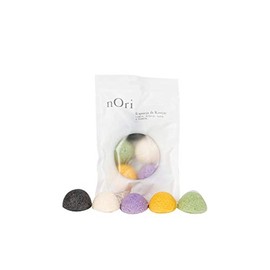 NORI KONJAC Sponge / 5 Pack Mini Sponge / Bamboo Charcoal, Pure, Green Tea, Turmeric, Lavender / for All Types of Skin, Cleanses and exfolietes The Skin / Skincare rutine