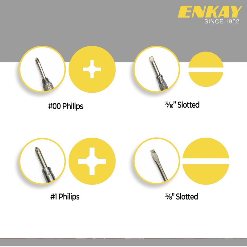 ENKAY - 6 in 1 Gray Hammer and Screwdriver, Multifunction