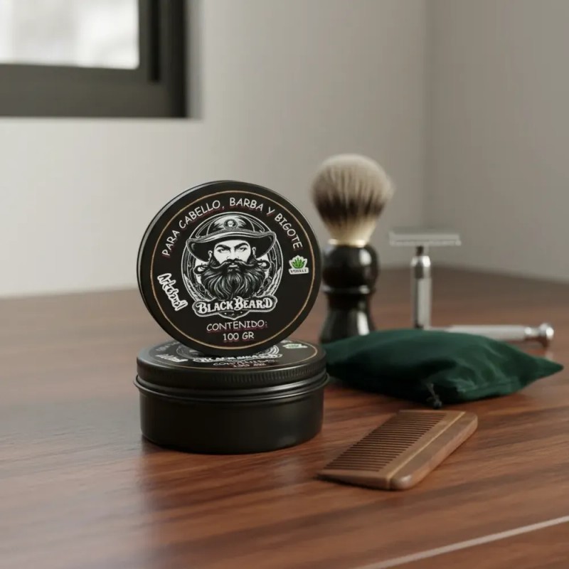 Crema Black Beard Crecimiento Cabello Barba Bigote Bergamota