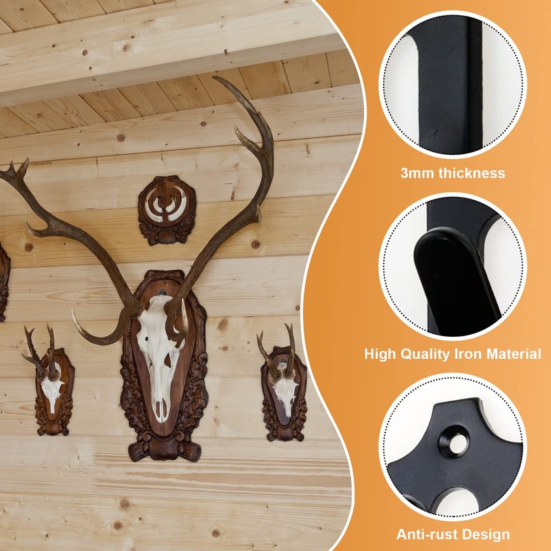Merkaunis 12 Pcs European Mount Skull Hanger, Metal Deer Skull
