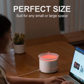 200ml Essential Oil Diffuser, Quiet Aromatherapy Mist Diffusers for Essential Oils, Cool Mist Air Humidifier Ultrasonic Oil Diffuser, 7 Colors Light for Bedroom, Home Office SPA Yoga (White)