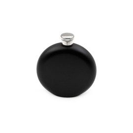 5oz Round Shaped Portable Hip Flask, Classic Black Painting 304 Stainless Steel