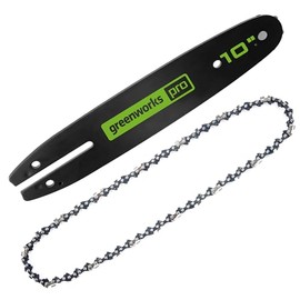 Greenworks 10" Pole Saw Bar and Chain Combo, 1/4" Pitch, .05" Gauge, 58 Drive Links, Genuine Greenworks Replacement Part