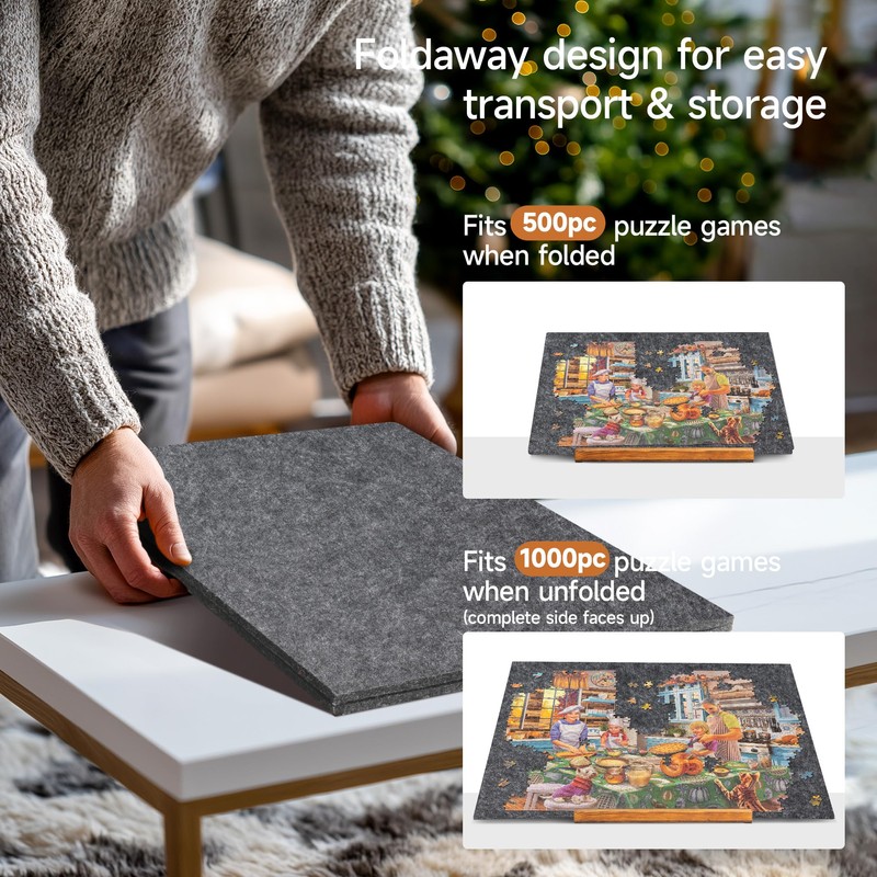 Tektalk Foldable Jigsaw Puzzle Board with 3 Angle Adjustable Bracket/Stand,
