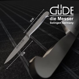 GÜDE Solingen - Spickmesser geschmiedet, 13 cm, Ganzstahl, KAPPA, Office Messer, Handmade Germany