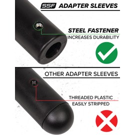 SERIOUS STEEL FITNESS Olympic Adapter Sleeve 8" - Convert 1" Bars or Posts to 2" Olympic Bars or Posts. Includes Removeable end Cap for Longer Posts. (Single)