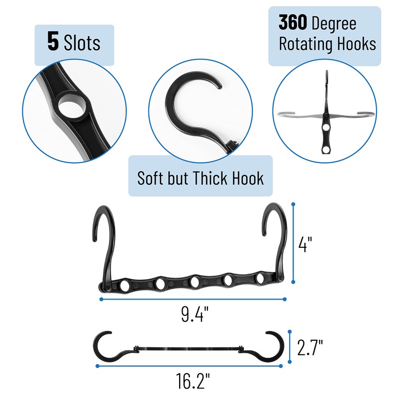 Mr. Pen- Space Saving Hangers, Black, 8 Pack, Closet Organizer