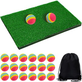 Gavit Golf Practice Mat Approach Practice Equipment Indoor Training Grass Mat 20 EVA Balls with Storage Bag