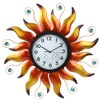 HOBYLUBY Large Outdoor Clock, Sun Outdoor Wall Clock with Thermometer