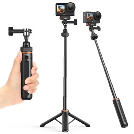 VRIG AC80 Extenable Mini Camera Tripod for GoPro,360° Portable Small Handle Grip Selfie Stick Tripod for DJI OSMO Action 6/5Pro/4/3,GoPro Hero 13 12 11 10 Max/Mission 1 PRO,Xtra Edge