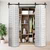 Bi Folding Sliding Barn Door Hardware Kit 60 In Black
