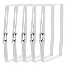 uxcell Rectangular Hose Clamps, 6" x 3" 304 Stainless Steel Square Duct Pipe Clamp for Ducting, Securing Hose, Cable and Bridge Project Application, Pack of 5