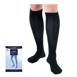 Medical Elastic Stockings Rex Fit Men's High Socks Medium Pressure Black M Size 1812