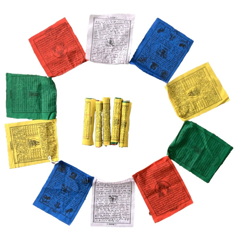 Tibetan Prayer Flags. 100% Cotton Lungta 7 Inches, 50 Pcs