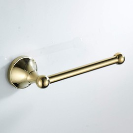 Flybath Toilet Paper Holder Without Cover Brass Bathroom Paper Tissue Roll Wall Mounted, 20 cm / 7.87 inches, Polished Gold