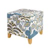 Adeco 18 Inch High Cube Ottoman Storage, Linen Chair Foot