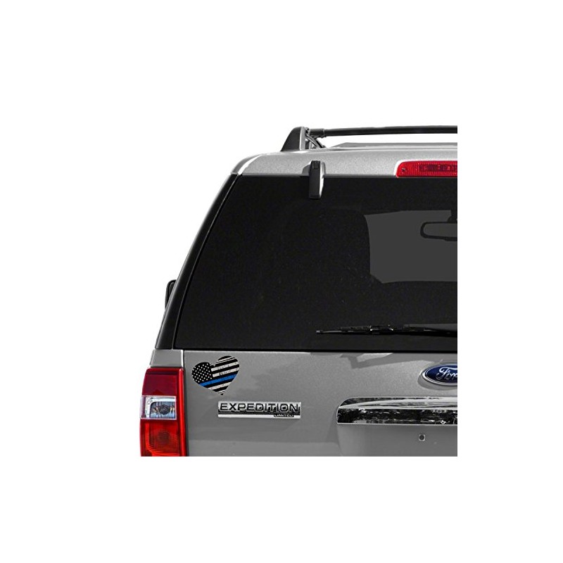 Thin Blue Line Heart/Single / 5" Tattered American Flag Police