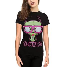 Invader Zim Gir Genius Duh Junior T-Shirt-Junior X-Large [JXL] Black
