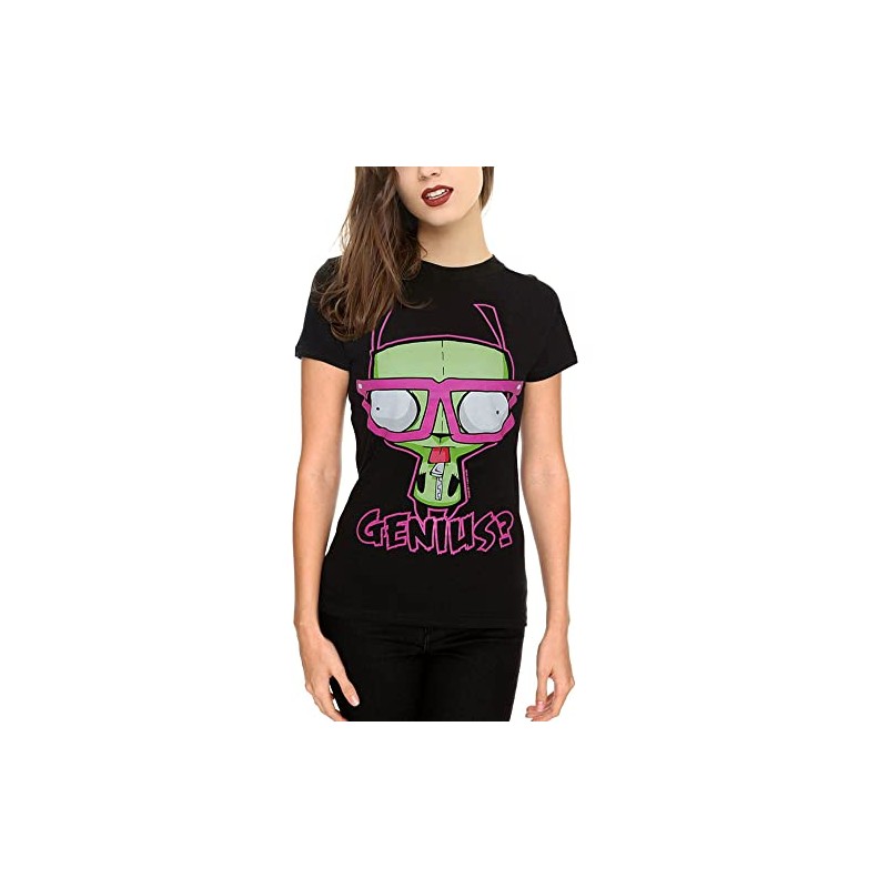 Invader Zim Gir Genius Duh Junior T-Shirt-Junior X-Large [JXL] Black