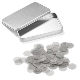 Pipe Screens 200 Pieces Stainless Steel 3/8" (0.375 Inch | 9.5 mm) Pipe Bowl Fiters with Metal Storage Box