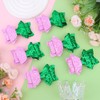 6pcs Pink and Green Sequin Bow Hair Clips