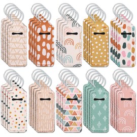 FYSUIMU 40Pcs Boho Lipstick Holder Colorful Groovy Rainbow Polka Dot Pocket Lip Balm Holder Mini Clip on Lip Gloss Sleeve Pouch Keychain for Women Gifts Travel Accessory