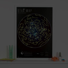 Maps International Glow in The Dark Constellation Map – Illuminates After Dark – 33 x 23
