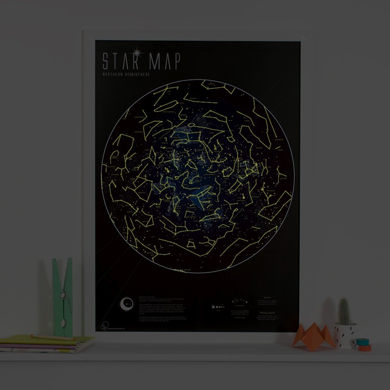 Maps International Glow in The Dark Constellation Map – Illuminates