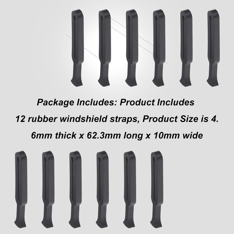 12 Pack Universal Snowmobile Windshield Straps Work on Most Late