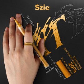 HOTU 5 Acrylic Paint Markers, Gold Paint Pens, Metallic Markers Permanent Extra-Fine Tip 0.7mm, Waterproof Paint Pens for Rock Painting, Wood, Plastic, Metal, Canvas (5 Gold)