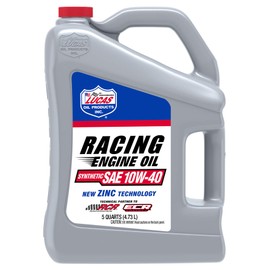 Lucas Oil Synthetic SAE 10W-40 Racing Engine Oil 5 Quarts (Pack of 1)