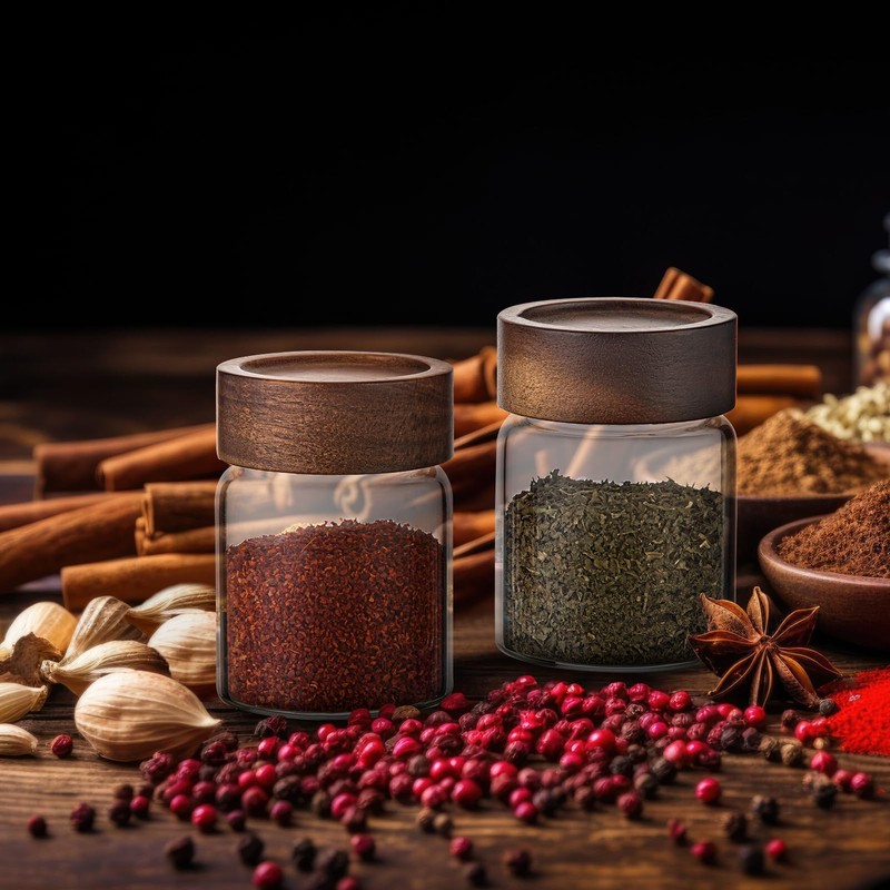 Patoper Glass Spice jars Glass Jars with Screw Lid 5
