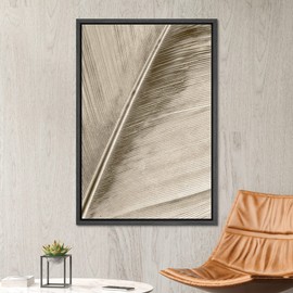 SIGNWIN Framed Canvas Print Wall Art Close Up Tropical Leaf Detail Nature Wilderness Digital Art Modern Art Decorative Minimal Rustic Colorful Zen for Living Room, Bedroom, Office - 16"x24" Black